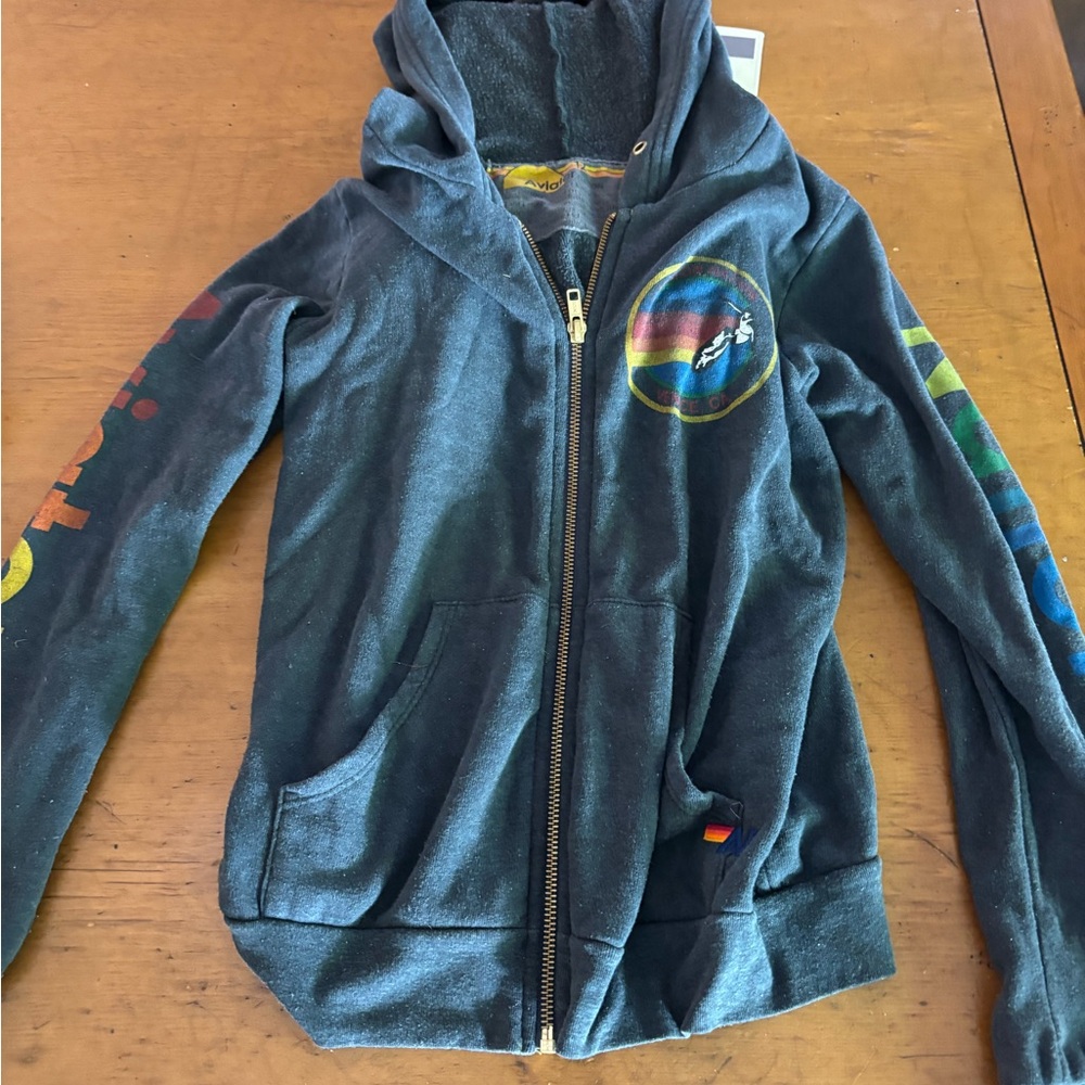 Kids Gray Hoodie with Rainbow Accents